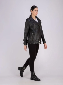 Косуха женская оверсайз из натуральной кожи Турция