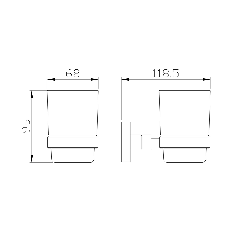Стакан для зубных щеток с держателем WONZON & WOGHAND POLO, Темное золото (WW-8921-DG)
