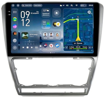 Магнитола для Skoda Octavia A5 2004-2013 (рамка серебро) - Teyes CC4-PRO монитор 10.36" 2K QLED на Android 13, Snapdragon 778G, AI, CarPlay, DSP, 4G SIM-слот