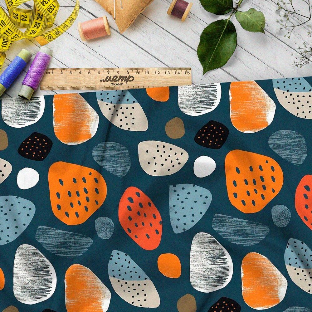 Ткань премиум флис разноцветные каскады