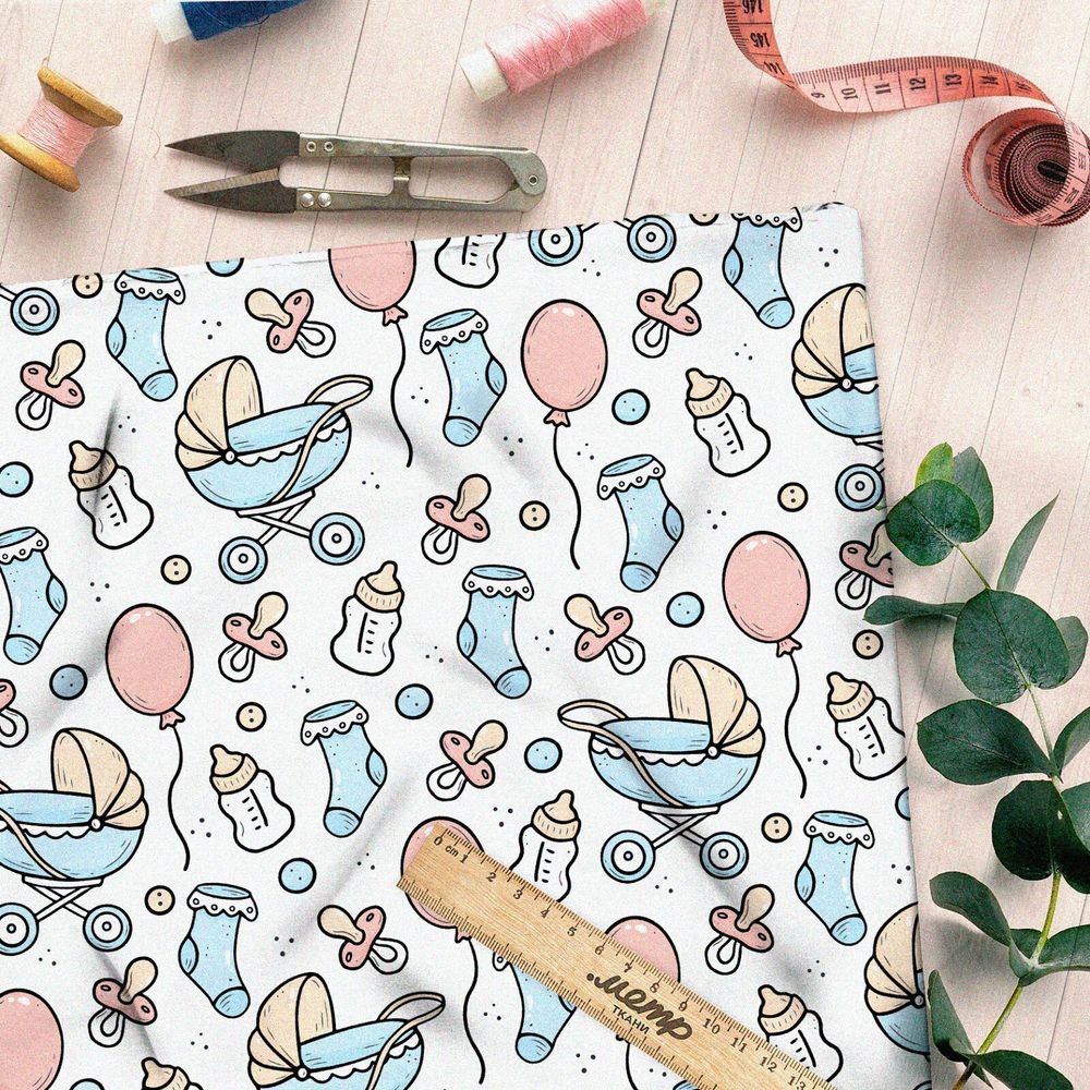 Ткань сатин детские принадлежности