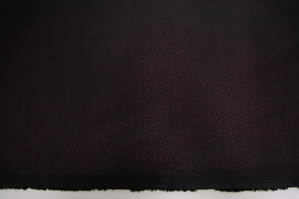 Сатин стрейч металлик в красную точку