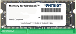 Оперативная память Patriot SODIMM DDR3-1600 4GB PC-12800 (PSD34G1600L2S)