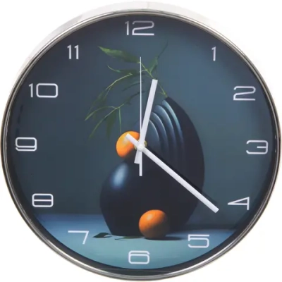 Часы настенные «HOME STYLE» 30см Ваза, серебристый корпус