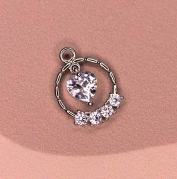 Подвеска сердце подвижное 11 мм