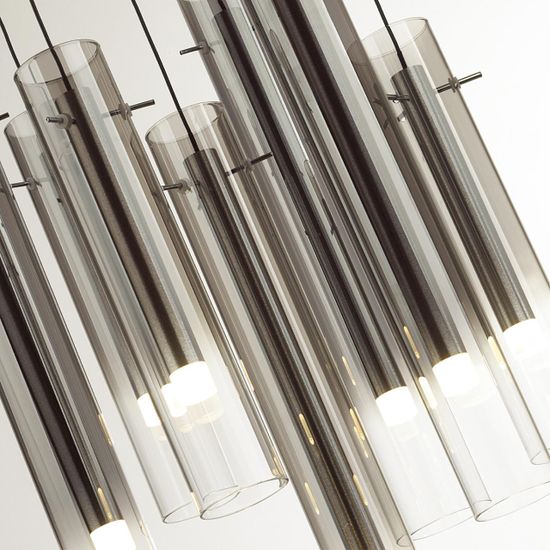 5061/32LA PENDANT ODL24 455 серебристый/дымчатый/металл/стекло Люстра каскадная LED 7*4W 3000K SHINY