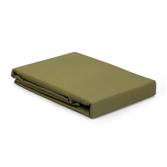 Простыня на резинке из премиального сатина оливкового цвета из коллекции essential, 200х200х30 см