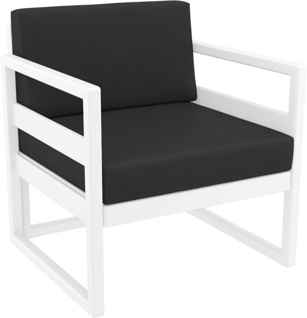 Комплект пластиковой мебели Siesta Contract Mykonos XL, белый, черный