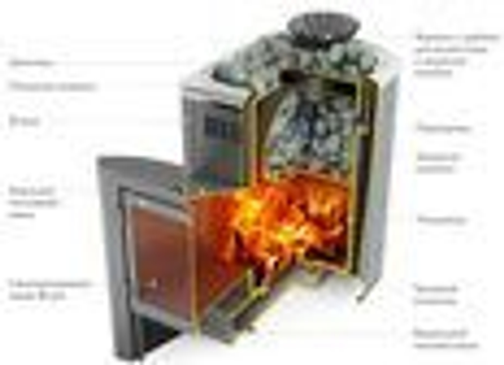 Дровяная печь-каменка TMF Гейзер Мини 2016 Carbon Витра ЗК ТО антрацит