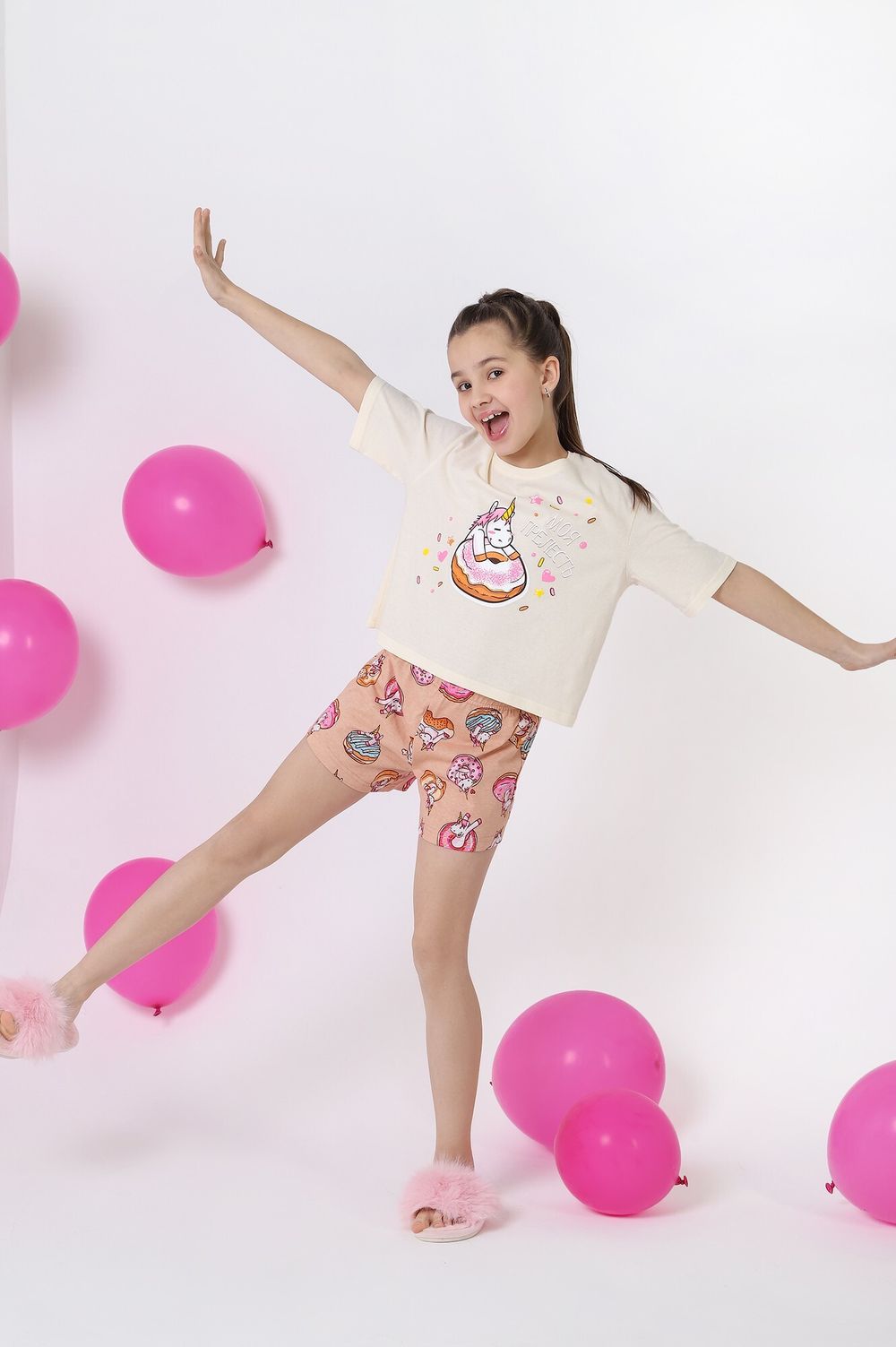 Пижама для девочки Единопончик-3 Виотекс МОЛОЧНЫЙ
