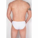 Мужские трусы слипы белые с красно-белой вставкой Cosmos Colors FM40_WR