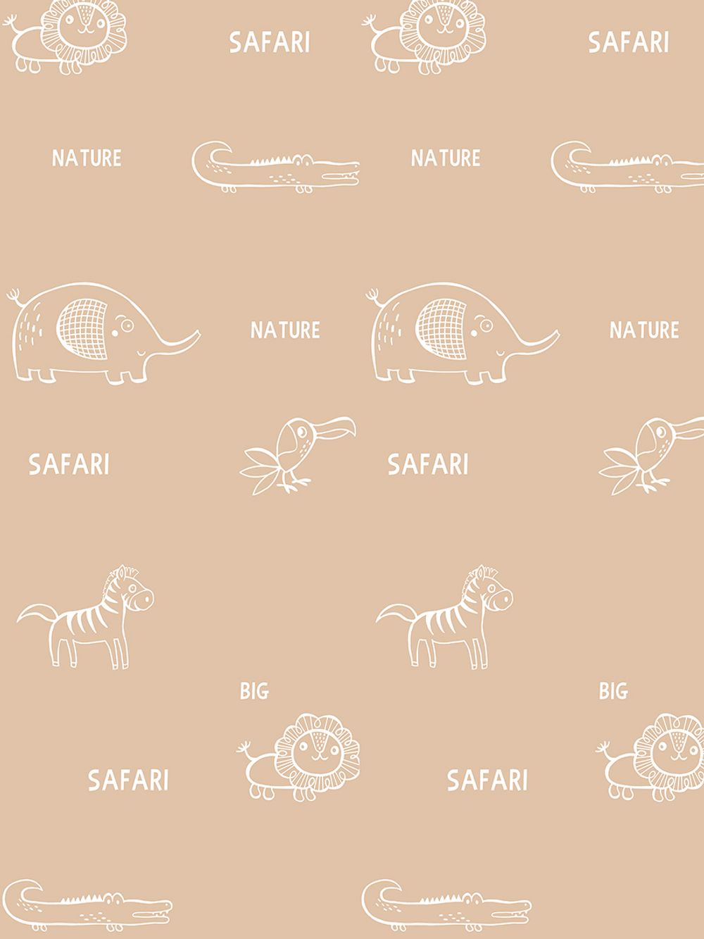 Постельное белье Сказка "SAFARI/Safari (компаньон)" 1,5-сп Наволочка 50х70 см 1 шт Простынь на резинке 90х200 см Пододеяльник 145х215 см, перкаль