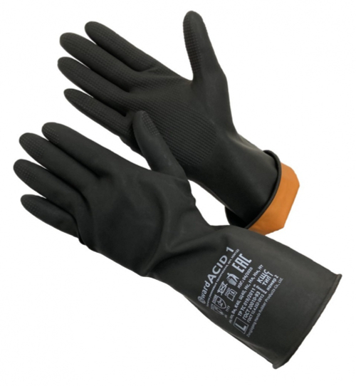 Перчатки резиновые техн. КСЩ тип I   удлин.300мм   раз. 9 (L)  GWARD ACID 1