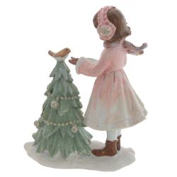 GAEM Фигурка декоративная "Девочка и елка", L9 W4 H11,5 см