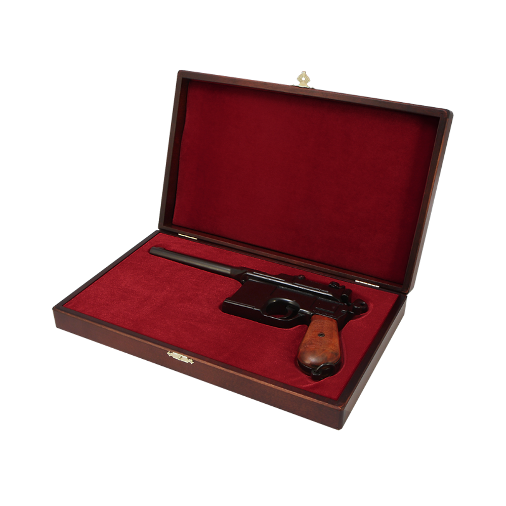 Denix Пистолет Маузер с накладками из дерева в подарочном футляре (сборный комплект)