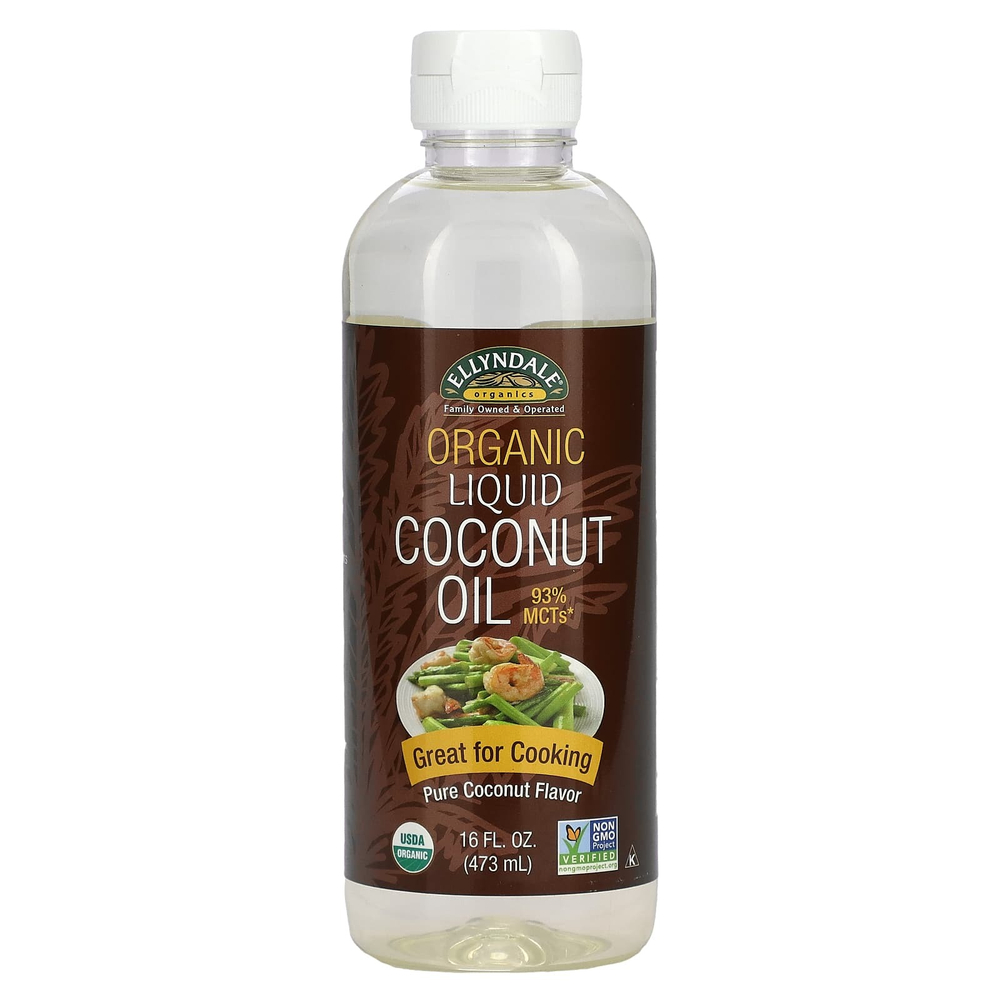 NOW Foods, Ellyndale Organics, органическое жидкое кокосовое масло, чистый кокос, 473 мл (16 жидк. унц.)