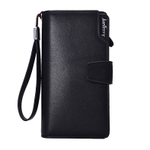 Недорогое вертикальное мужское чёрное портмоне Baellerry Business из искусственной кожи 00100513C