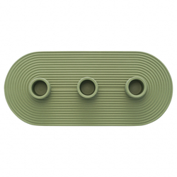 Подсвечник для 3 свечей из каменной керамики Essential | оливковый