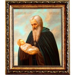 Святой Стилиан Пафлагонянин. Икона на холсте.