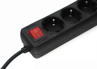 Удлинитель Гарнизон EL-NB-G4-B-5 4р10А 5м с выключателем и заземлением, черный