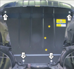 Усиленная защита Motodor картера двигателя, кпп. 2 мм, сталь. для Mercury Mariner 2007-2009,Ford Escape 2007-2009,Mazda Tribute 2007-2011 арт.00743
