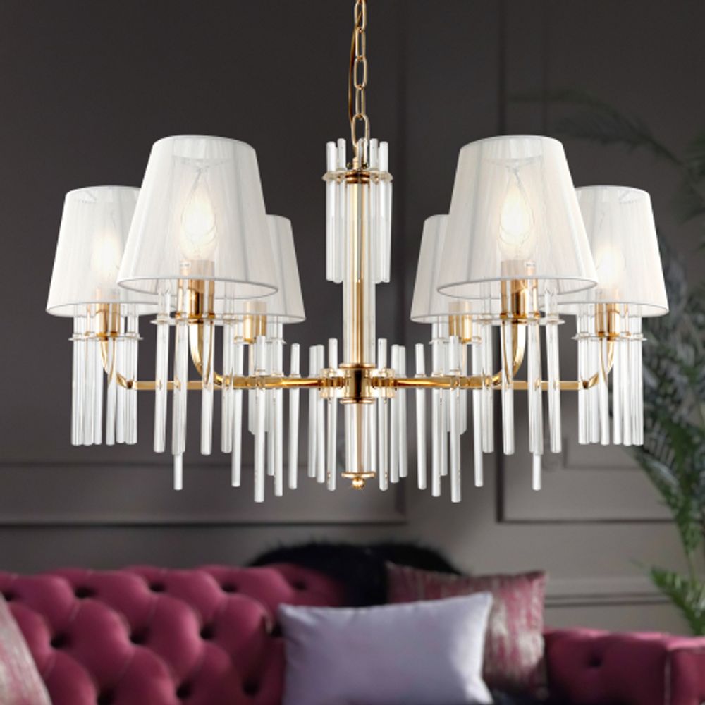 Люстра Rivoli Lilith 1039-306 6 х Е14 40 Вт хрусталь | Rivoli