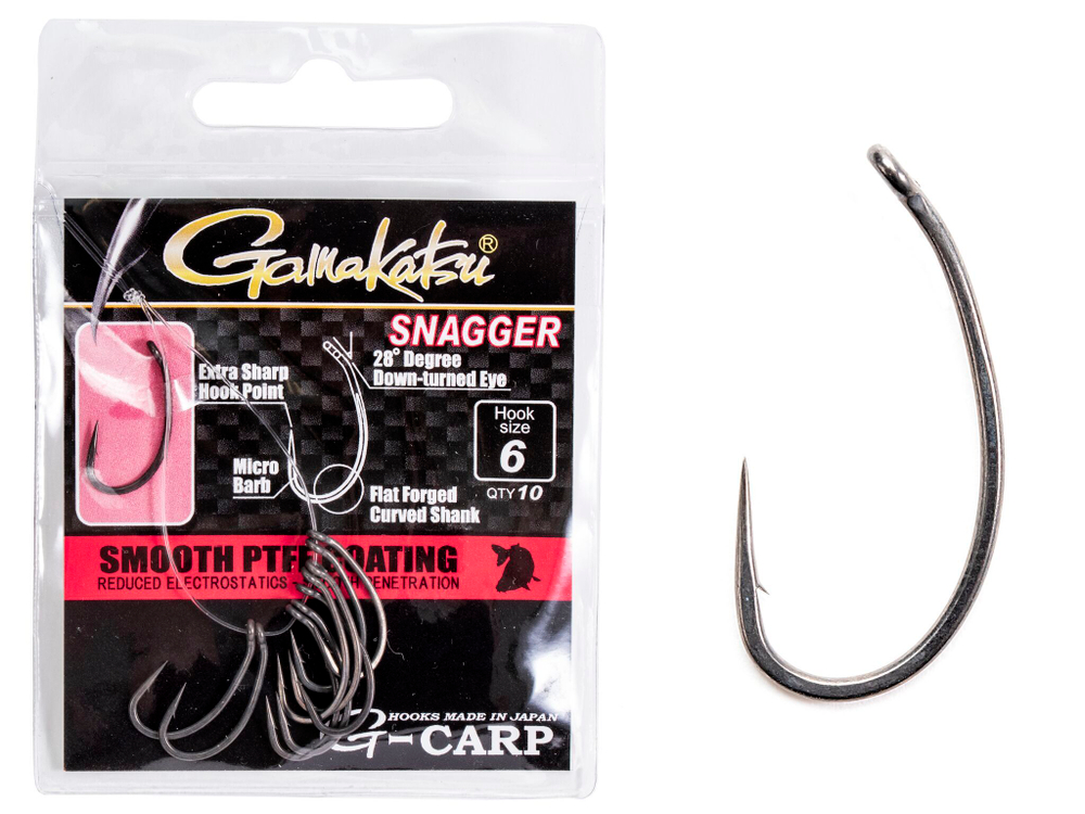 Крючки Gamakatsu G-Carp SNAGGER HOOKS разм. 06 10шт.