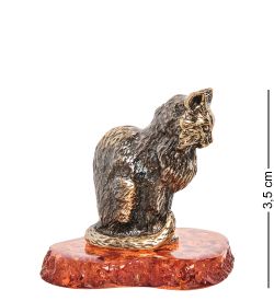 Народные промыслы AM-1026 Фигурка «Кот Елисей» (латунь, янтарь)