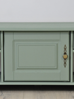 Тумба под телевизор Сюзанна 180 см, с ящиками и полками, зелёный