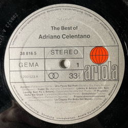 Винтажная виниловая пластинка LP Adriano Celentano The Best Of (Germany 1979) Azzurro