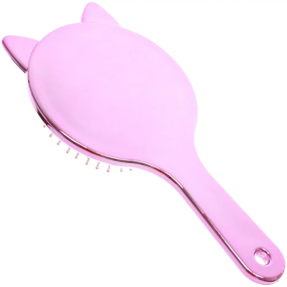 Расчёска массажная зеркальная «КИТИ СЕТ», цвет розовое золото, 19.5*10см (коробка PVS)