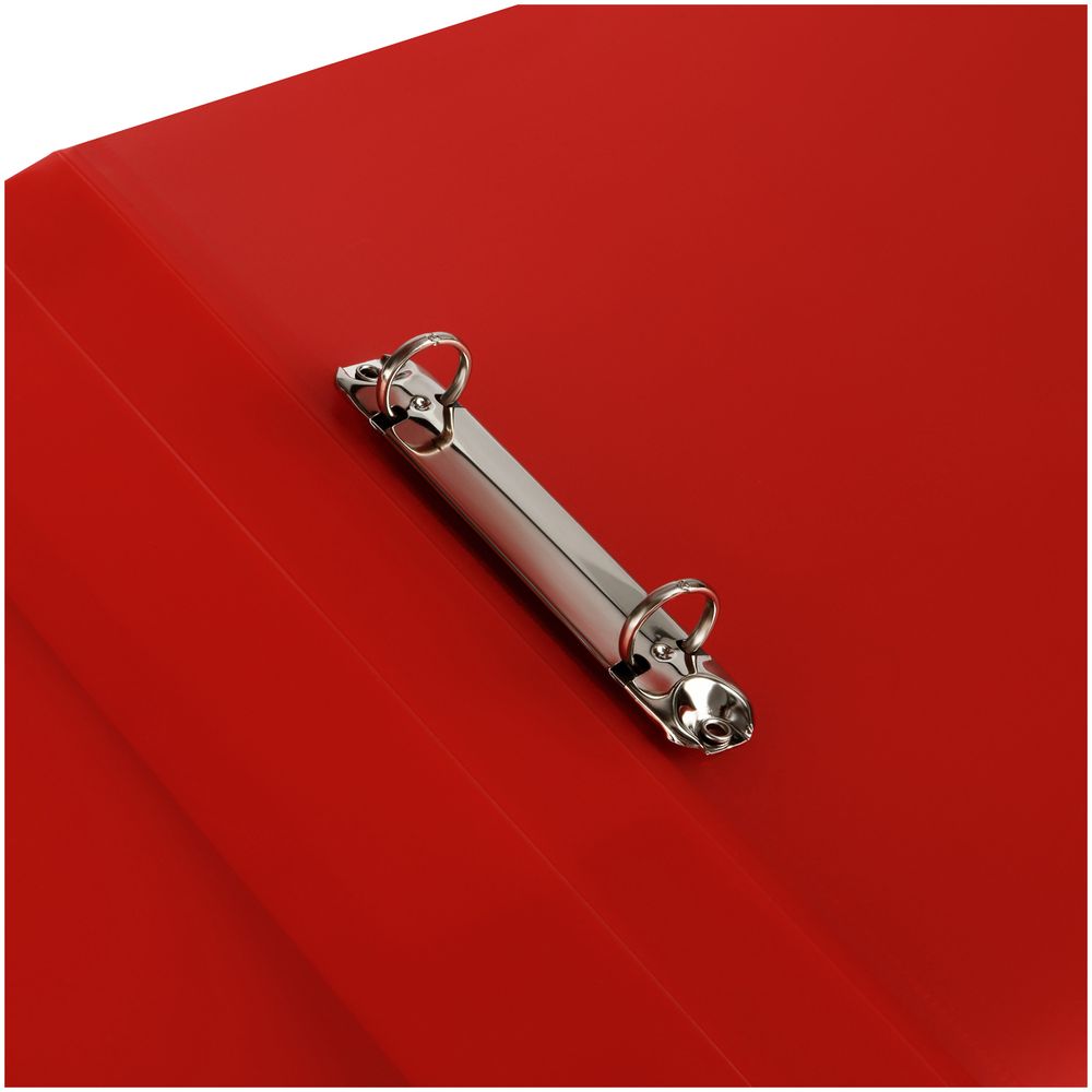 Папка на 2-х кольцах, 25мм, Стамм Кристалл, 700мкм, корешок с карманом, красная