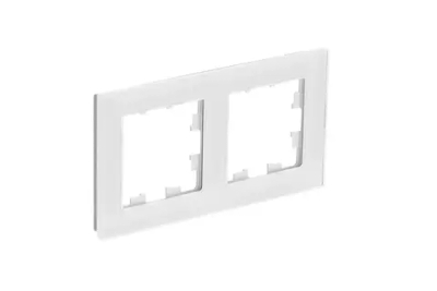 ATLASDESIGN NATURE 2-постовая РАМКА, НАТУРАЛЬНОЕ СТЕКЛО, БЕЛЫЙ