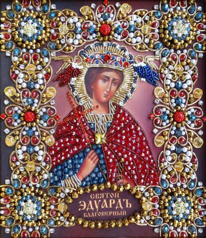 Ии-54 Набор для вышивания хрустальными камнями Святой Эдуард благоверный