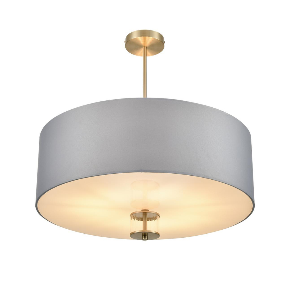 8108/7C MODERNI LN25 131 латунь титаниум/серый, металл/текстиль/стекло Люстра потолочная E14 7*40W 220V DAMONA