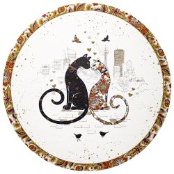 НАБОР ПОДСТАНОВОЧНЫХ САЛФЕТОК "ПАРИЖСКИЕ КОТЫ" ИЗ 2 ШТ., ДИАМЕТР=38 СМ
