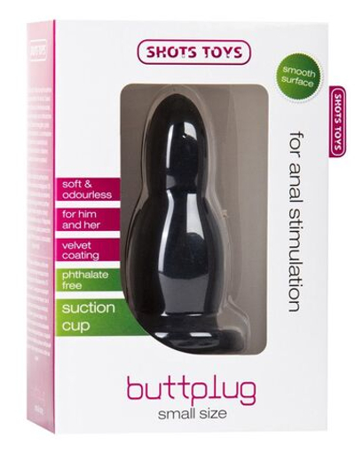 Чёрная анальная пробка Buttplug Small - 9,4 см. (Цвет: черный)