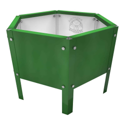 Клумба многоугольная оцинкованная с ножками 1 ярус RAL 6002 Зеленая листва