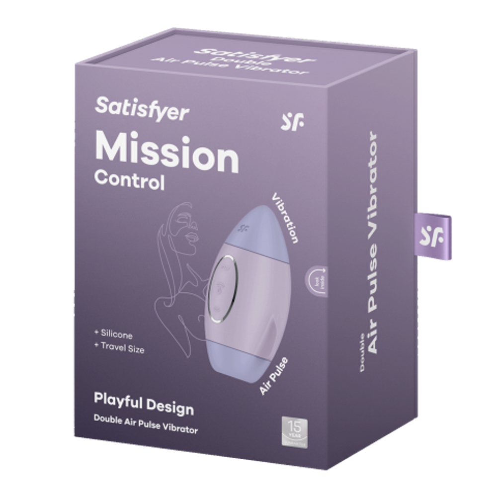 Стимулятор клитора с воздушной стимуляцией и вибрацией Satisfyer Mission Control (лиловый)