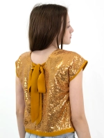 Блузка топ с пайетками для девочки