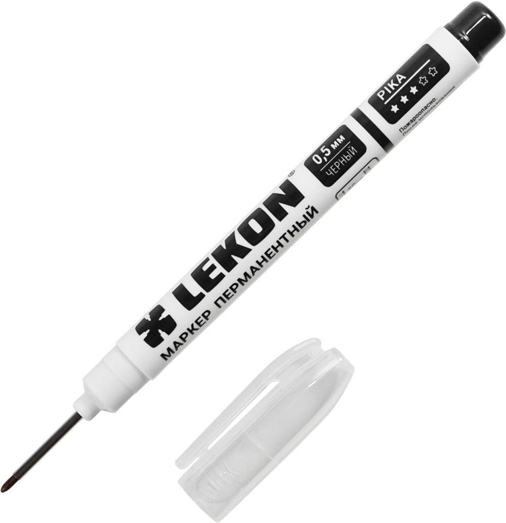 Маркер LEKON Pika Перманентный, удлиненный наконечник 10/1000/2000 цвет: красный