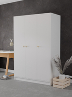 Шкаф 120х55х175, Марм, распашной, для одежды, в прихожую, ванную, белый, Dipriz