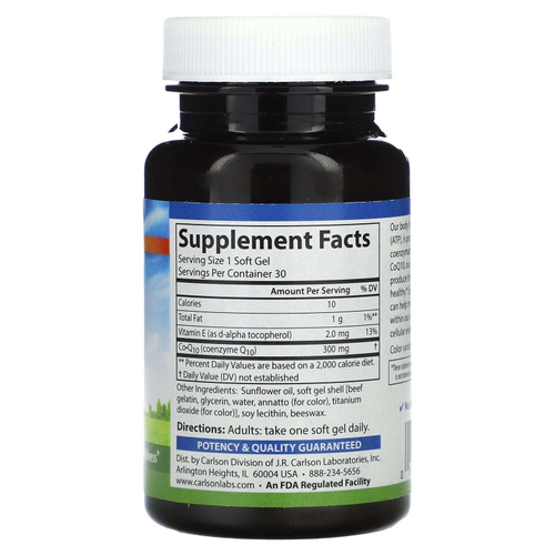 Carlson, Co-Q10, 30 мягких таблеток