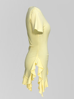 Футболка Jinli однотонная асимметричная с рюшами и разрезом сбоку