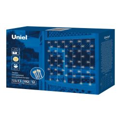 USL-S-131-PT1515 WARM WHITE CURTAIN Садовый занавес на солнечной батарее. 192 светодиода. Теплый белый свет . 1xАА Ni-Mh аккумулятор в-к. IP44. TM Uniel.