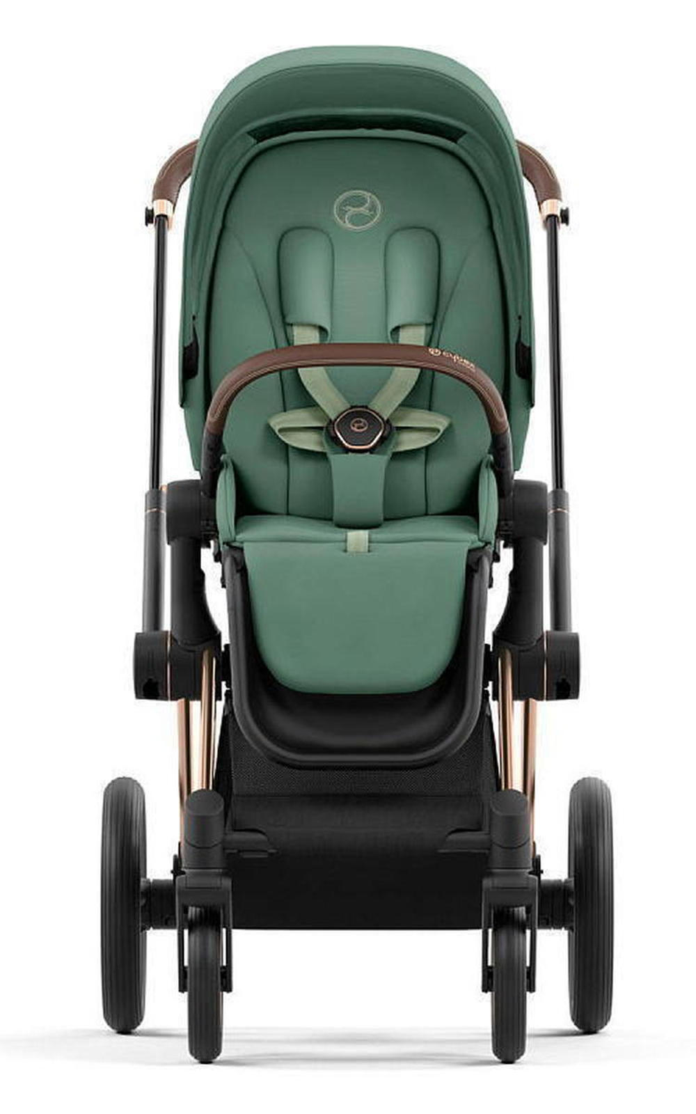 Коляска Cybex Priam IV Rosegold complete и автокресло Cloud G i-Size Stone Grey Plus 3 в 1 Leaf Green