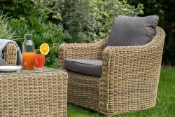 "Кон Панна" кресло из искусственного ротанга, цвет соломенный
