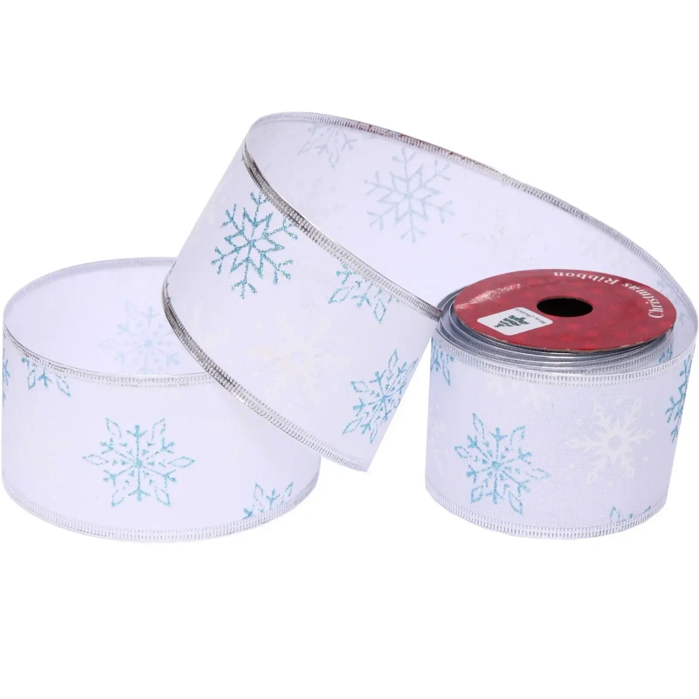 Лента для декорирования «Снегопад» 6,3 см, 2,7 м