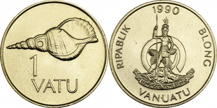 Вануату 1 вату, 1983 - 2002 Ракушка XF