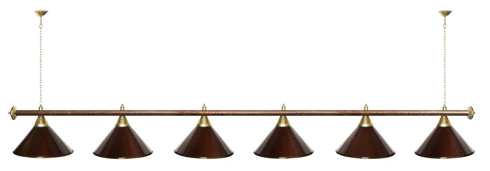 Лампа STARTBILLIARDS 6 пл. (плафоны золотые,штанга золотая,фурнитура золото)